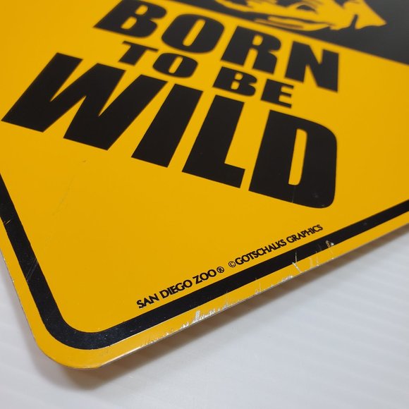 San Diego Zoo Born To Be Wild Metal Traffic Sign 12x12 Diamond Rhino - Picture 2 of 5